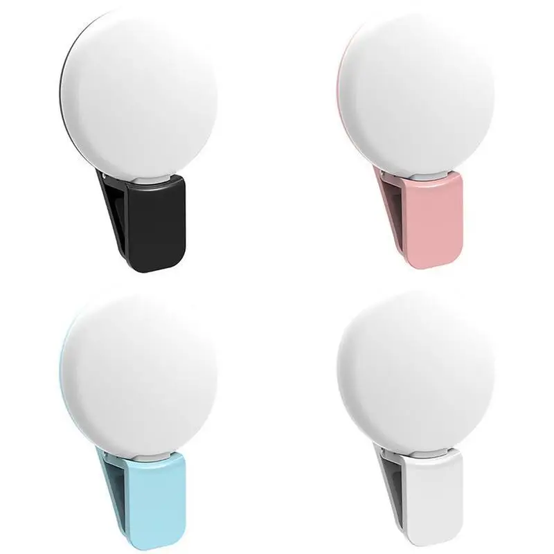 Cute Mini Clip-On Selfie Light - 3 Brightness Levels, Portable LED Fill Light for Mobile Phones, Live Streaming & Vlogging