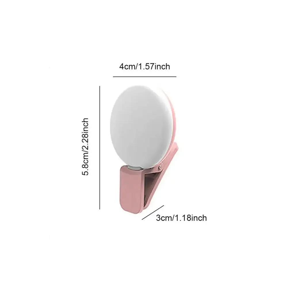 Cute Mini Clip-On Selfie Light - 3 Brightness Levels, Portable LED Fill Light for Mobile Phones, Live Streaming & Vlogging thumbnail 3
