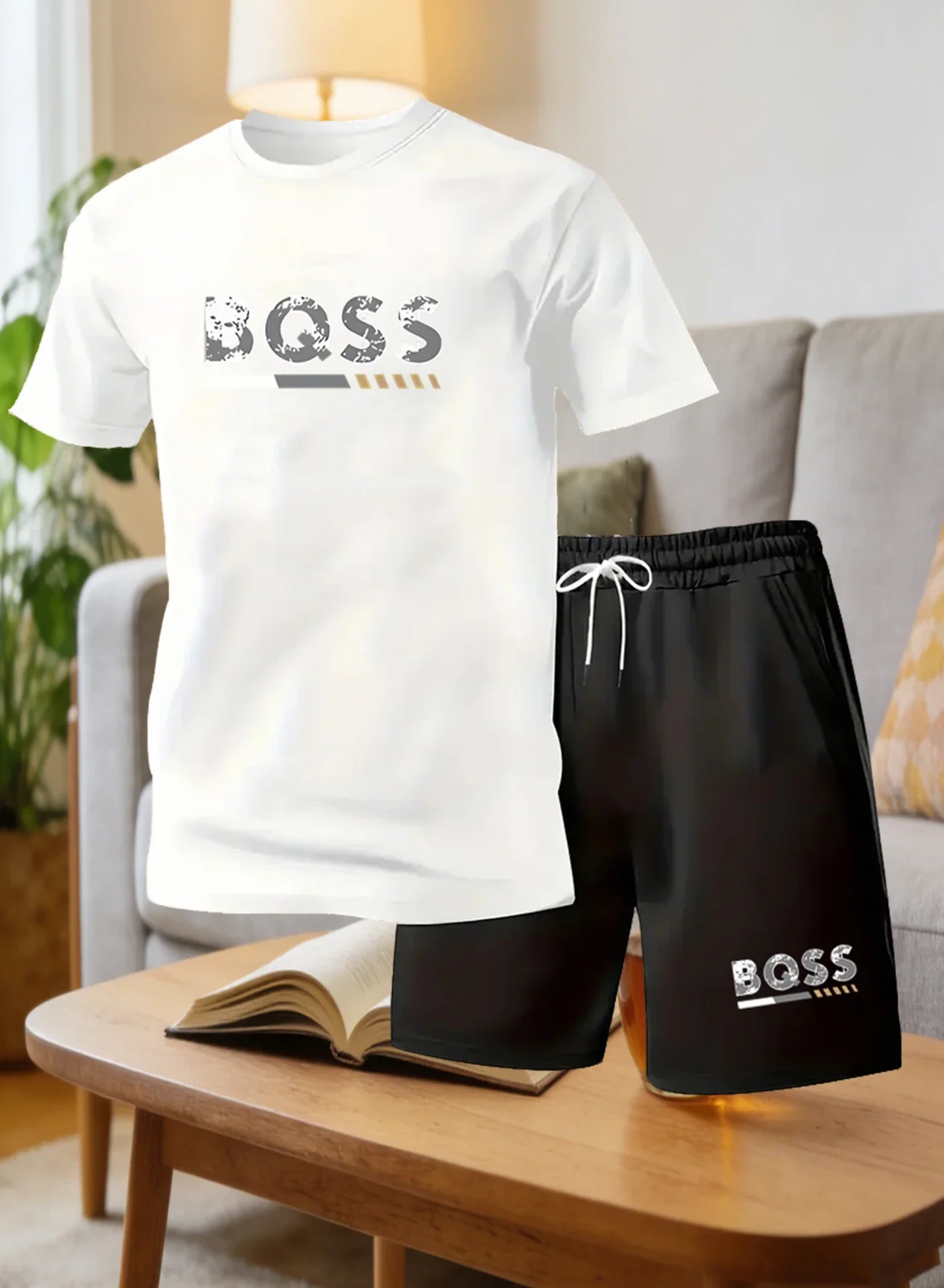 Men's Suit 2pcs Set Fashion Leisure Comfortable Set Men Including T-shirts Shorts Suitable Sports Fitness Activities Summer thumbnail 6