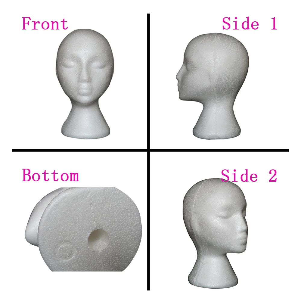 Adjustable PVC Foam Mannequin Head for Wigs And Hairpieces Home Use Hair Styling Display Stand thumbnail 4