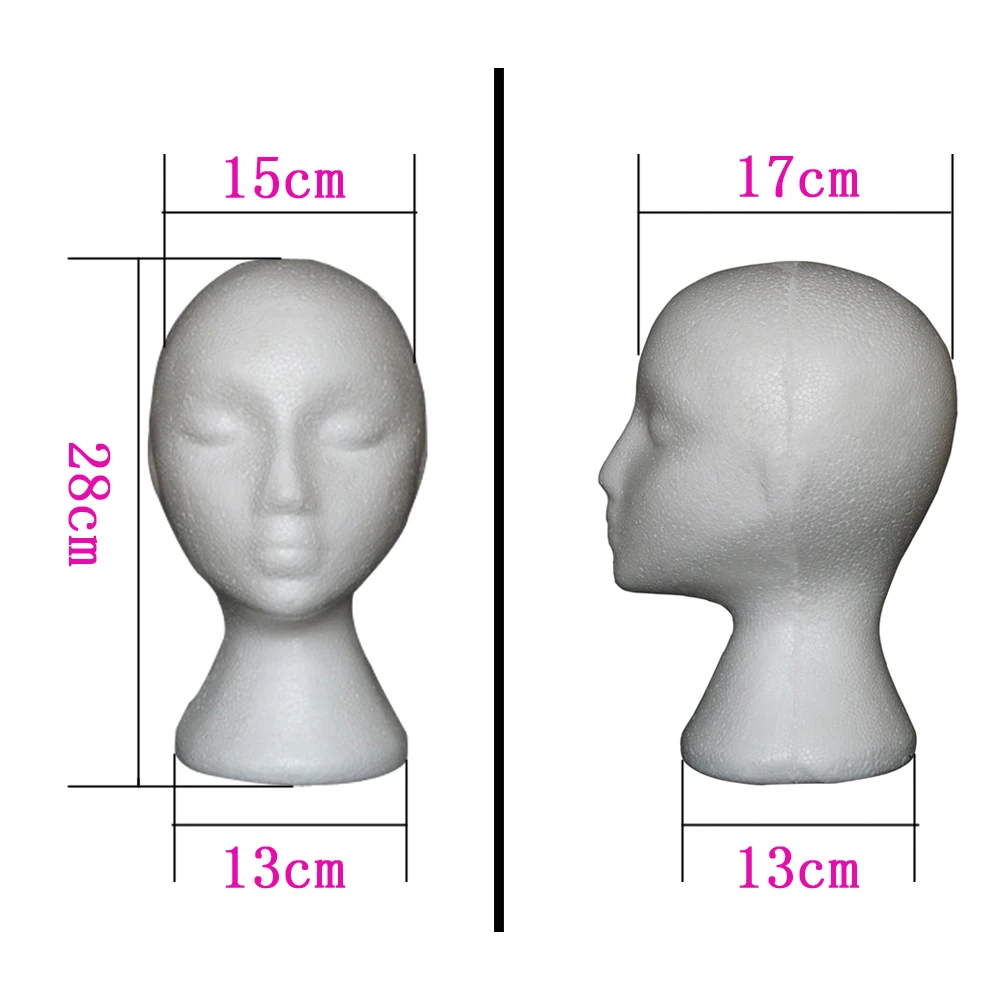 Adjustable PVC Foam Mannequin Head for Wigs And Hairpieces Home Use Hair Styling Display Stand thumbnail 3