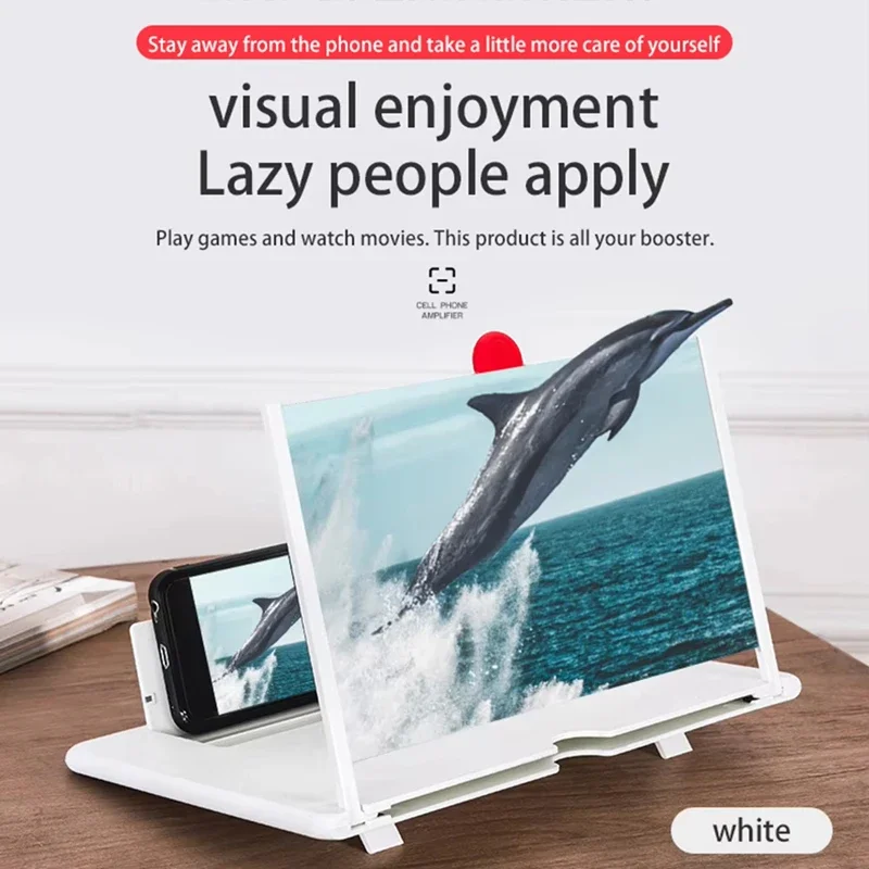 Phone Screen Magnifier 3D HD Tabletop Enlarger Cell Phone Magnifier For Video Watching Movie Night Home Travel Break 12/10 inch thumbnail 3