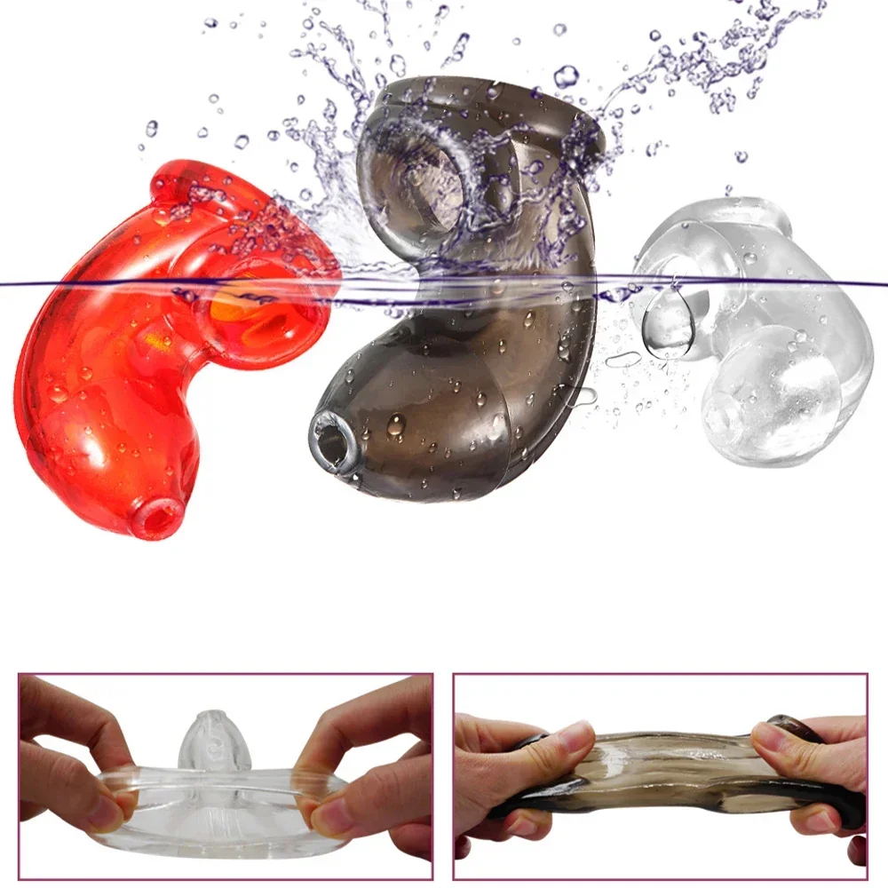Hollow Anal Plug Catheter Urinal Inflow Mouth Male Penis Chastity Cage BDSM Erotic Sex Toys for Man Woman Adult Game Kits Shop thumbnail 3