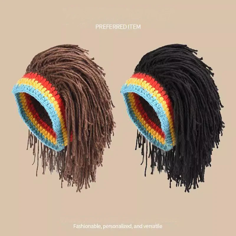 synthetic Africa Dirty Dreads Wig Hat Men Women Style Trendy Personality  American Wool Pearl Funny Headset Role Play Par thumbnail 6