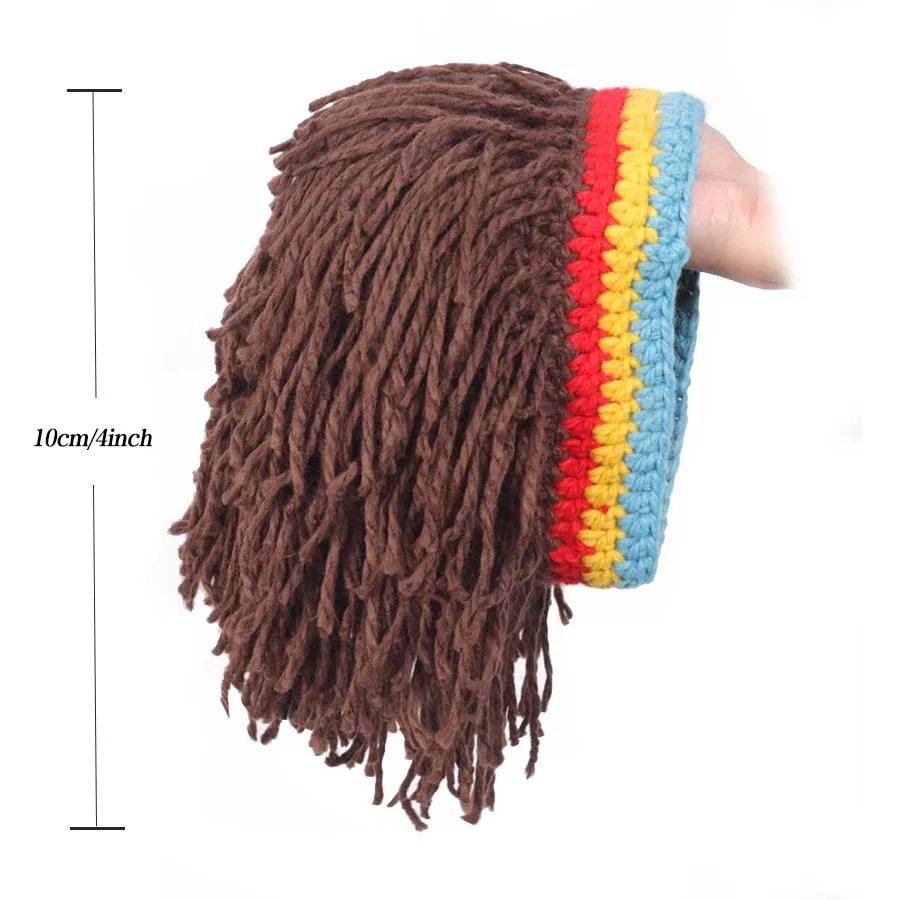 synthetic Africa Dirty Dreads Wig Hat Men Women Style Trendy Personality  American Wool Pearl Funny Headset Role Play Par thumbnail 5