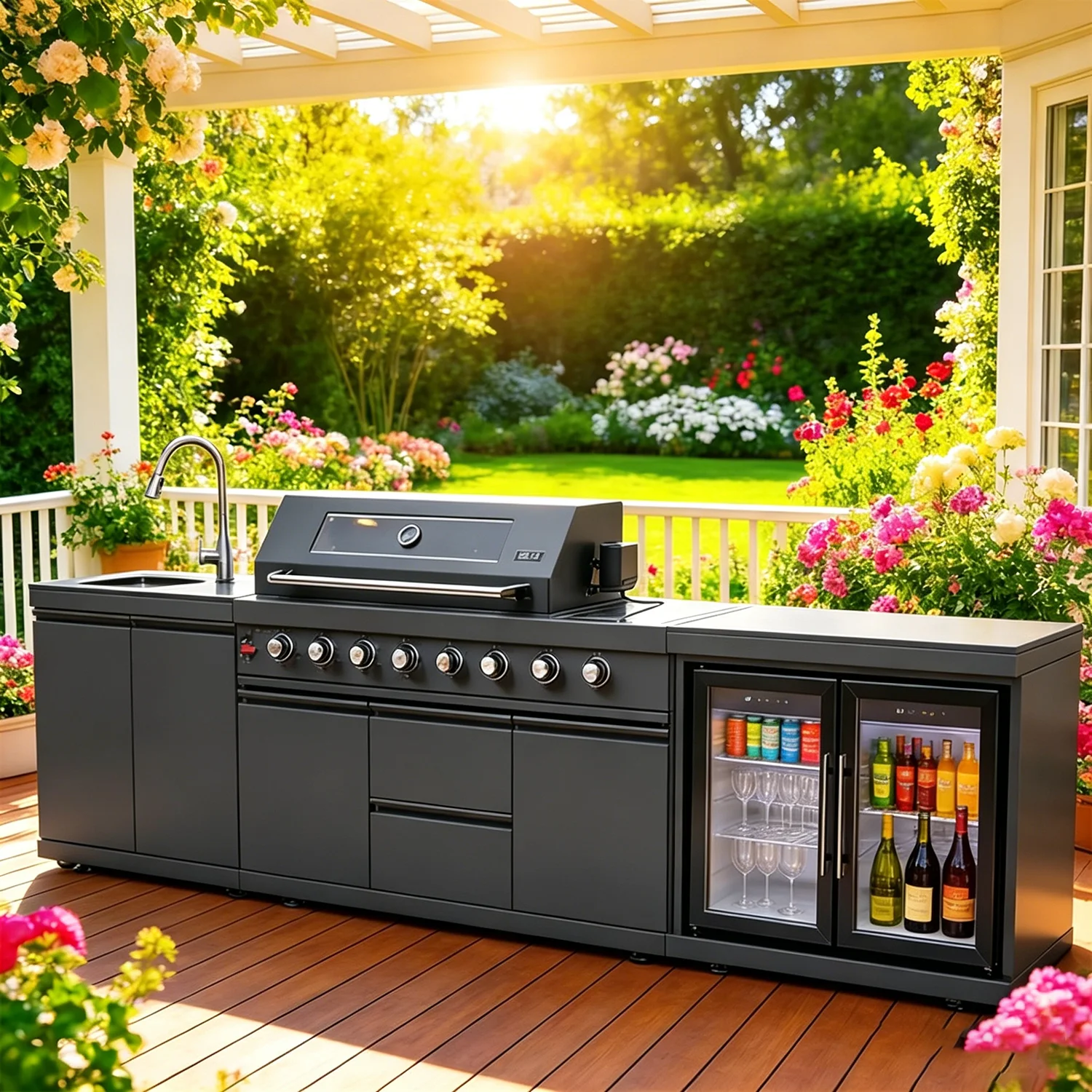Full Kitchens Offer Complete Outdoor Kitchens, Durable Cabinets Set with Kitchen Islands & Carts, Ensemble Casserole De Cuisine