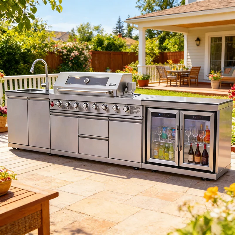 Full Kitchens Offer Complete Outdoor Kitchens, Durable Cabinets Set with Kitchen Islands & Carts, Ensemble Casserole De Cuisine thumbnail 4