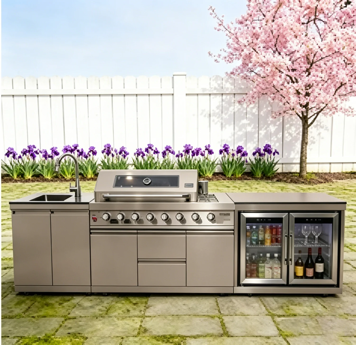 Full Kitchens Offer Complete Outdoor Kitchens, Durable Cabinets Set with Kitchen Islands & Carts, Ensemble Casserole De Cuisine thumbnail 5