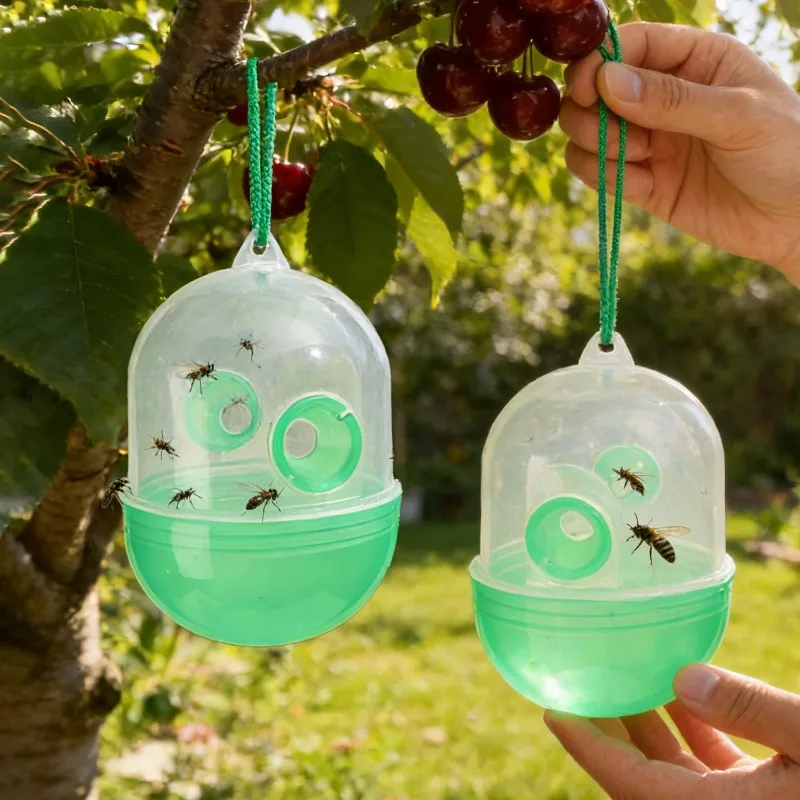 Fruit Fly Wasp Insect Trap Hanging Holder Plastic Reusable Pest Control Catcher Bee Hornet Killer Empty Tool for Garden Orchard thumbnail 2