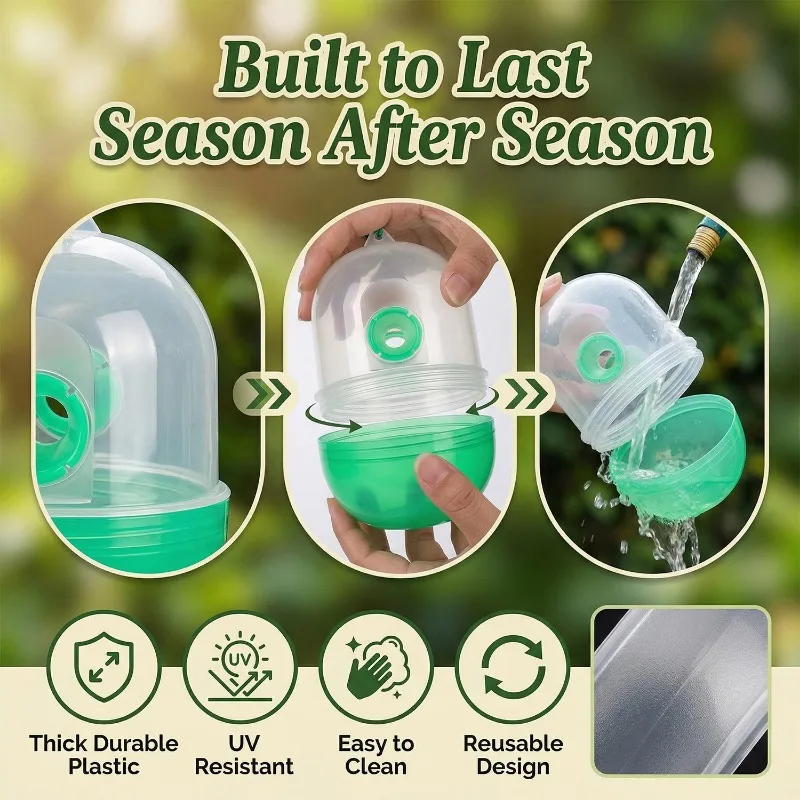 Fruit Fly Wasp Insect Trap Hanging Holder Plastic Reusable Pest Control Catcher Bee Hornet Killer Empty Tool for Garden Orchard thumbnail 6