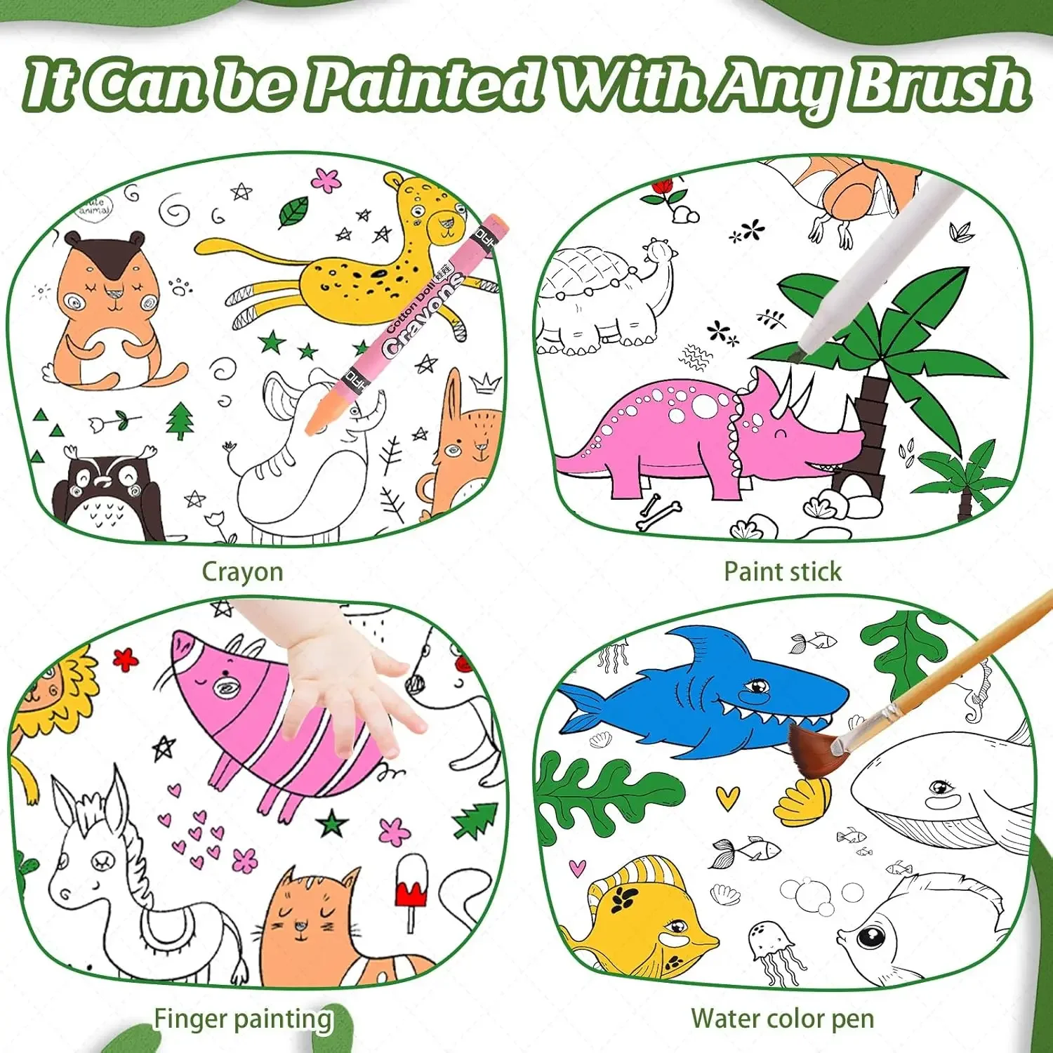 Children's Drawing Kit 3-Meter Long Graffiti Drawing Paper Roll DIY Painting for Students' DIY Doodling Coloring Draw Practice thumbnail 3
