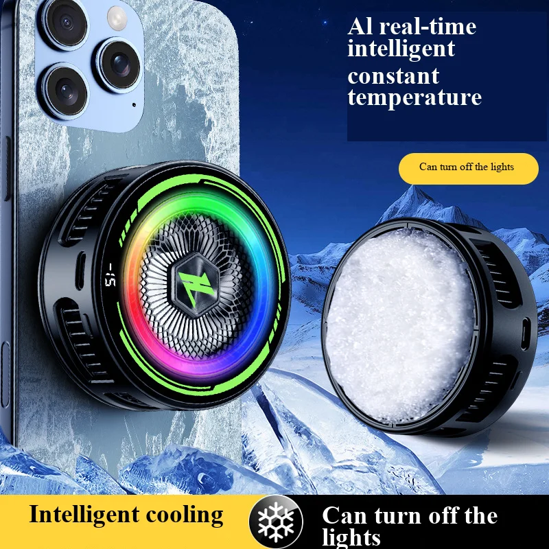 2026 Mobile Phone Dedicated Live Streaming E-sports Phone Cooler, Ultra-quiet Semiconductor Cooling, Ai Back Clip Phone Cooler thumbnail 2