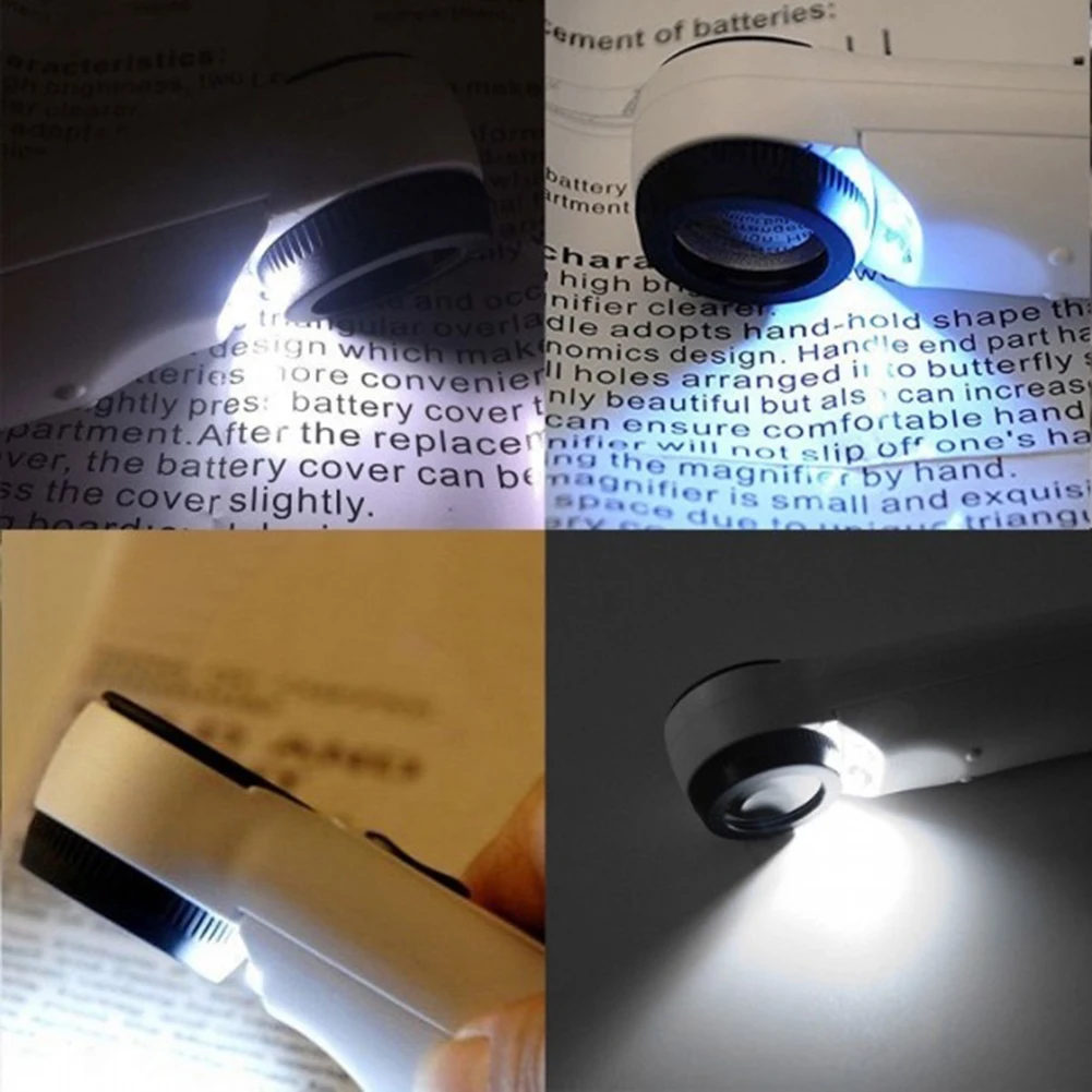 40X 3.5mm Handheld LED Magnifying Glass Loupe With Light For Circuit Boards Hallmarks Jewelry Inspection Microscope Tool thumbnail 2