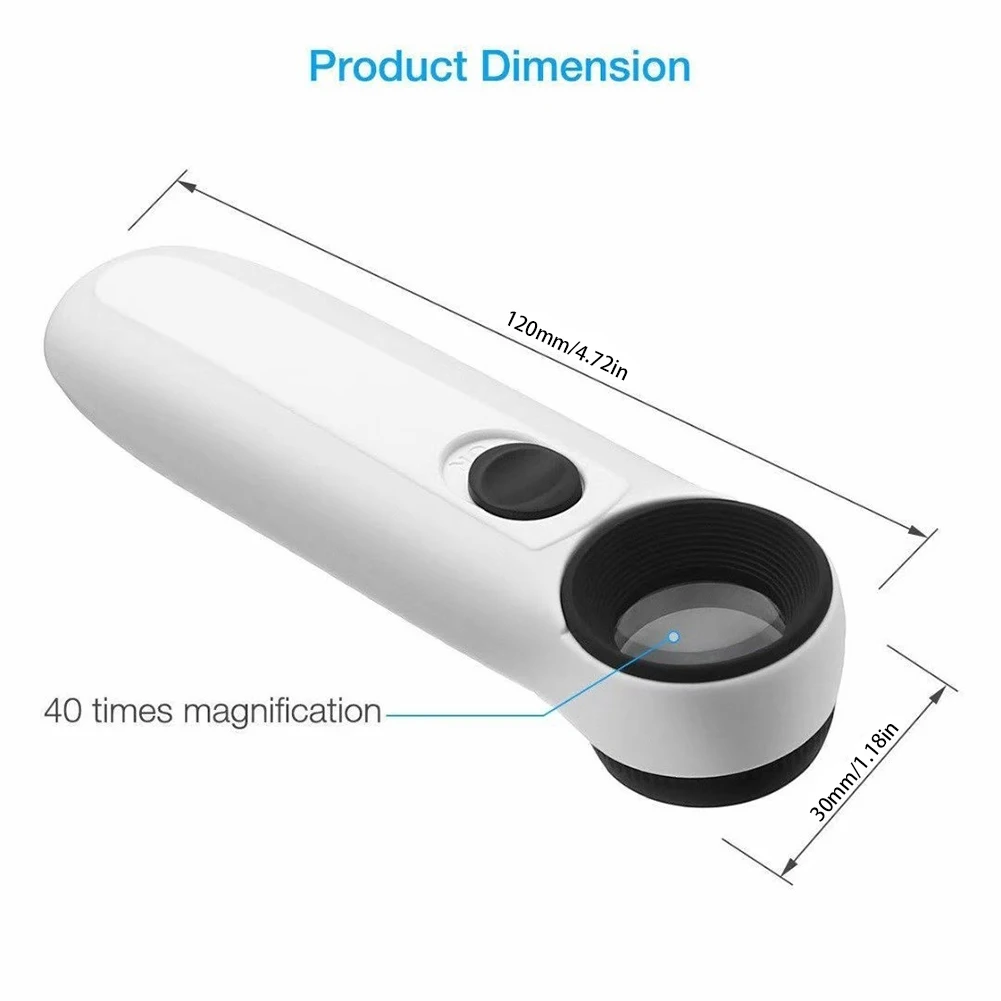 40X 3.5mm Handheld LED Magnifying Glass Loupe With Light For Circuit Boards Hallmarks Jewelry Inspection Microscope Tool thumbnail 6