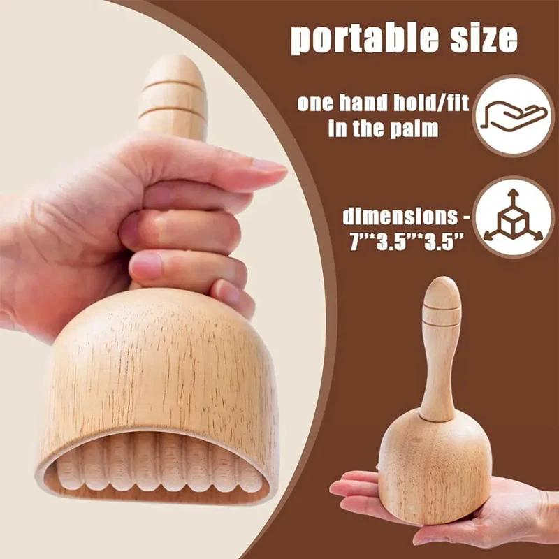 1Pcs Wood Therapy Massage Cup With Roller Handheld Massage Cup Roller Massager Wood Cupping Therapy Meridian Massage Tool thumbnail 2