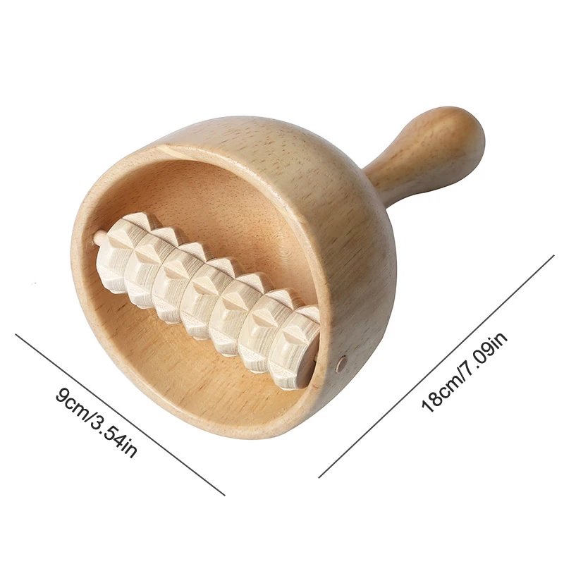 1Pcs Wood Therapy Massage Cup With Roller Handheld Massage Cup Roller Massager Wood Cupping Therapy Meridian Massage Tool thumbnail 6
