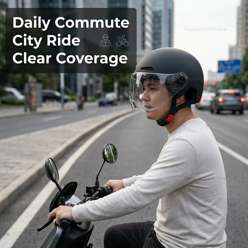 3C Certified Electric Bike Helmet for Adults Unisex Scooter and Motorcycle Half Helmet Safety Gear Perfect for Urban Riding thumbnail 2