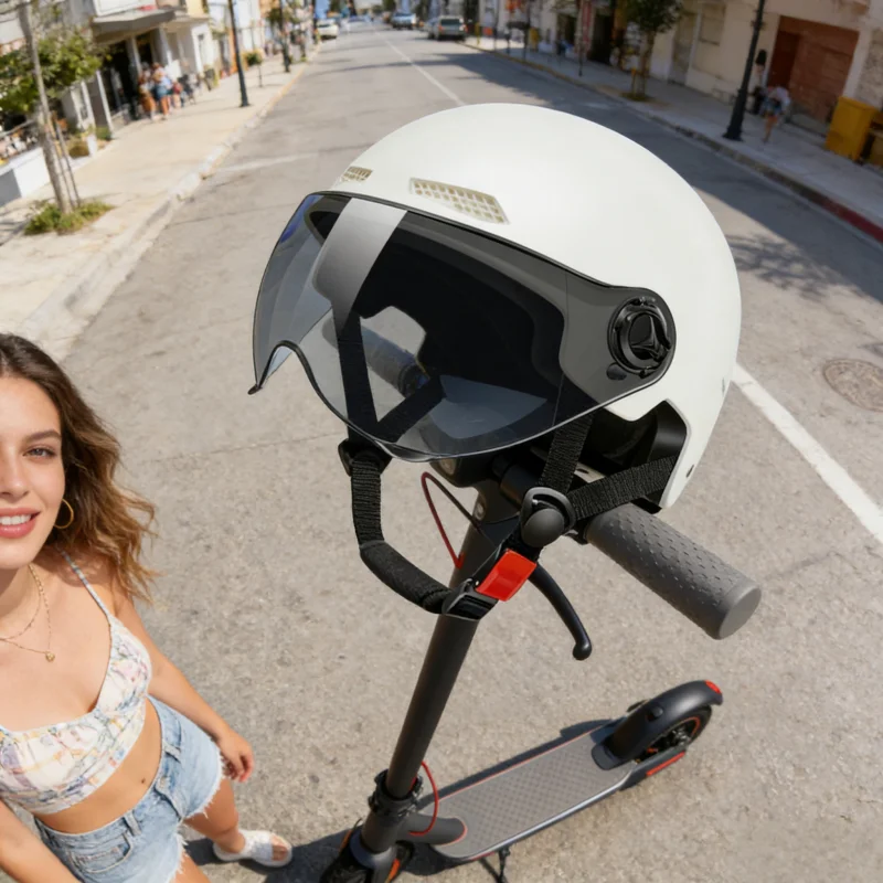 3C Certified Electric Bike Helmet for Adults Unisex Scooter and Motorcycle Half Helmet Safety Gear Perfect for Urban Riding thumbnail 4