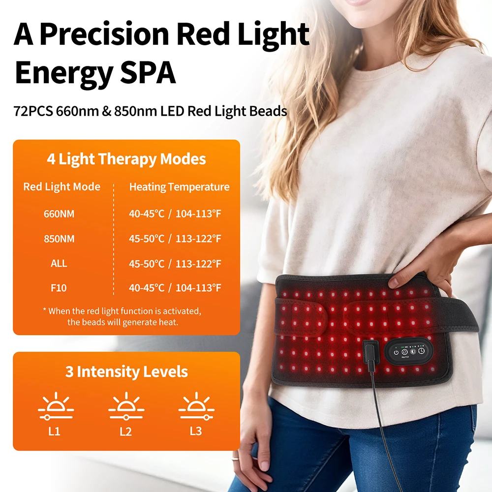 Home 660 and 850nm Near Infrared Light Belt Waist Health Care Belt Beauty Devices thumbnail 4