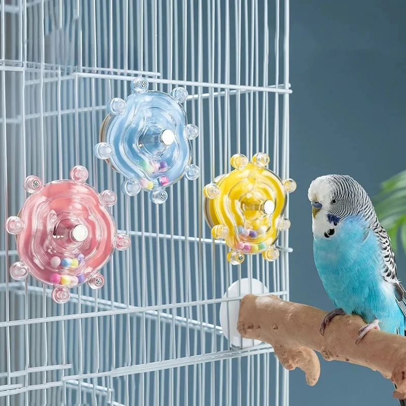 Interactive Parrot Toy Bird Cage Toy for Parrots Rotating Treat Dispenser,  for Mental Stimulation and Entertainment