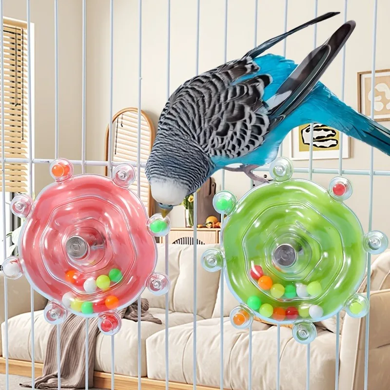 Interactive Parrot Toy Bird Cage Toy for Parrots Rotating Treat Dispenser,  for Mental Stimulation and Entertainment thumbnail 5