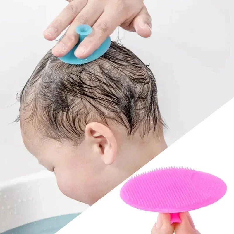 1/3 Pcs Silicone Shampoo Brush for Baby Infant Bathing Soft Silicone Boys Kids Shower Brush Head Hair Washing Massage Wipe Comb