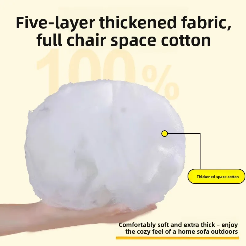 Outdoor folding portable moon chair with three gear adjustment, high backrest fishing bench, camping table and chairs thumbnail 4