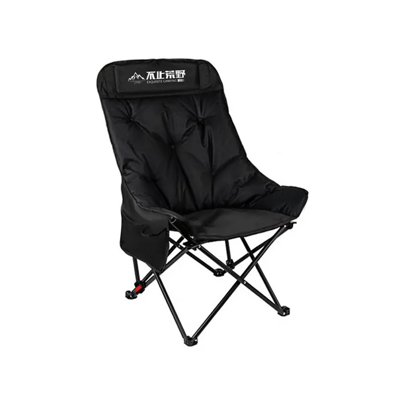 Outdoor folding portable moon chair with three gear adjustment, high backrest fishing bench, camping table and chairs thumbnail 5