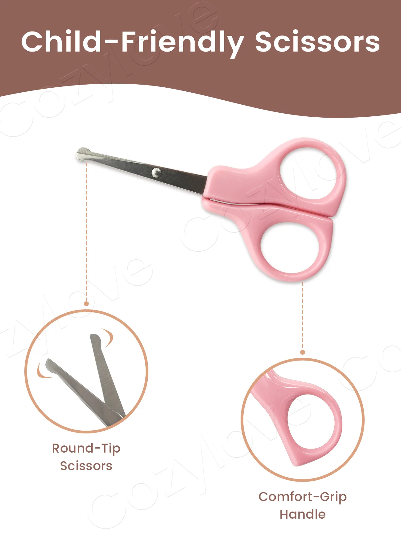 5-in-1 Baby Care Kit | Infant Grooming Set with Comb, Brush, Nail Clippers & More, Pink/Blue Options thumbnail 4
