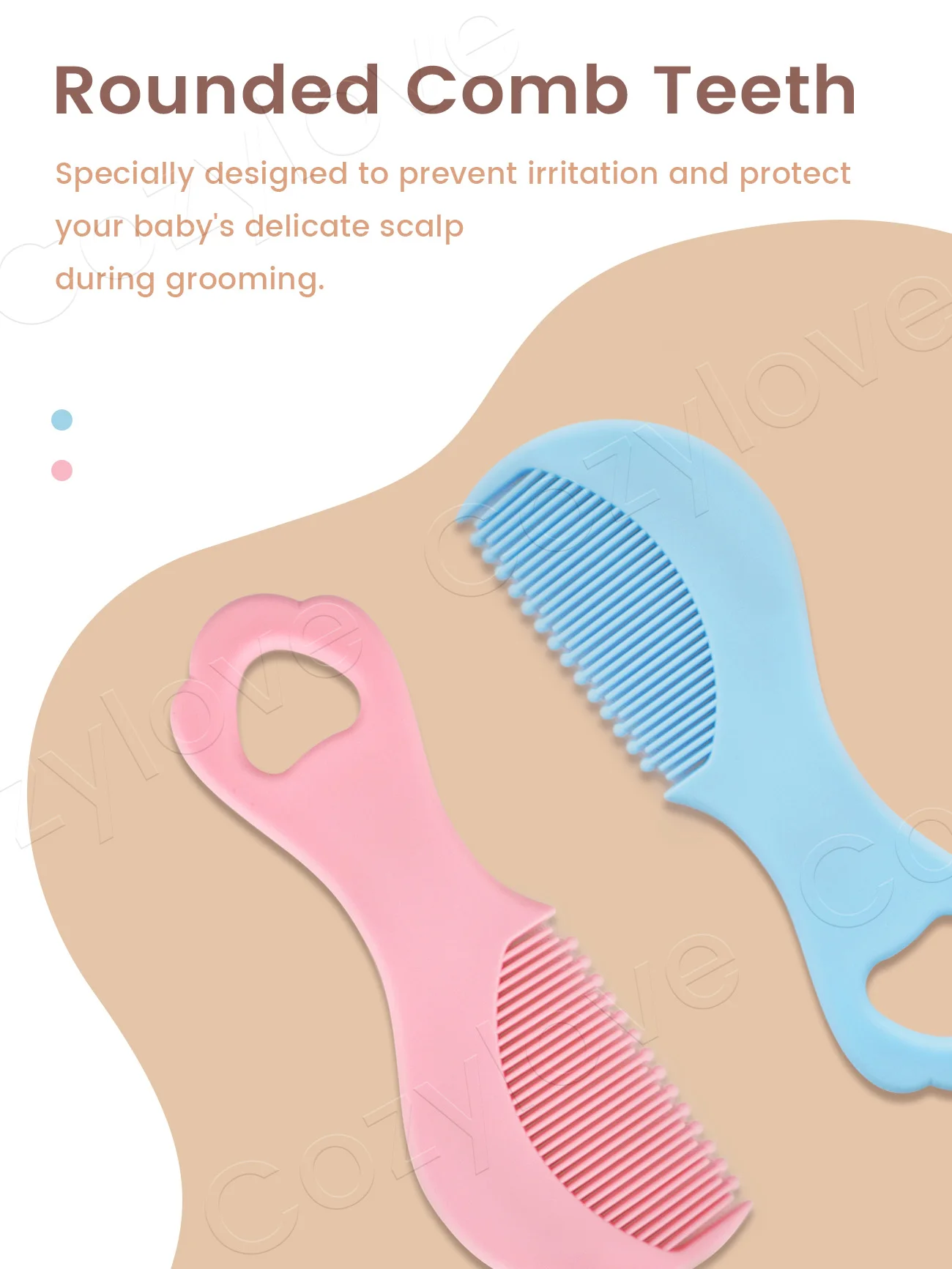 5-in-1 Baby Care Kit | Infant Grooming Set with Comb, Brush, Nail Clippers & More, Pink/Blue Options thumbnail 5