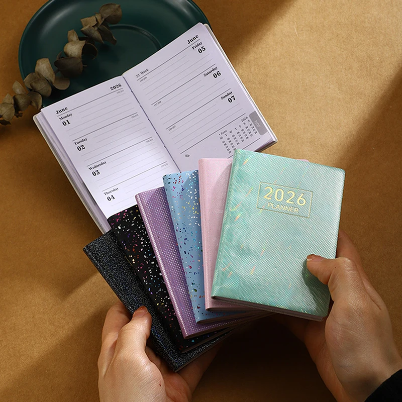 HOT! 2026 A7 Agenda Book Pocket With Calendar Diary Weekly Planner Appointment Book School Office thumbnail 2