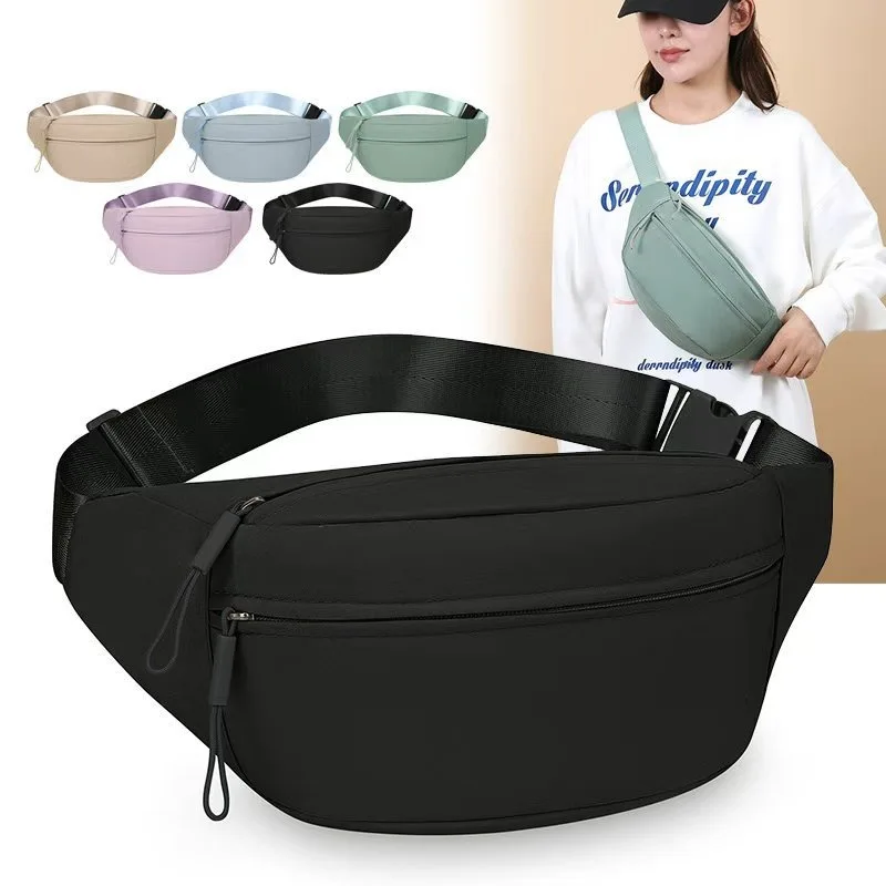 Solid Color Crossbody Bag Sport Chest Pack Minimalist INS Style Waist Pouch Versatile Premium Texture Daily Casual Shoulder Bag thumbnail 4