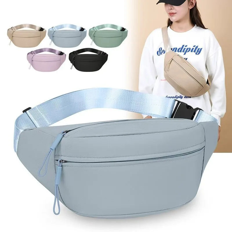 Solid Color Crossbody Bag Sport Chest Pack Minimalist INS Style Waist Pouch Versatile Premium Texture Daily Casual Shoulder Bag thumbnail 2
