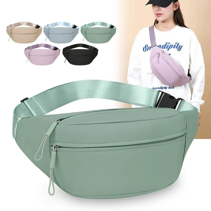 Solid Color Crossbody Bag Sport Chest Pack Minimalist INS Style Waist Pouch Versatile Premium Texture Daily Casual Shoulder Bag thumbnail 3