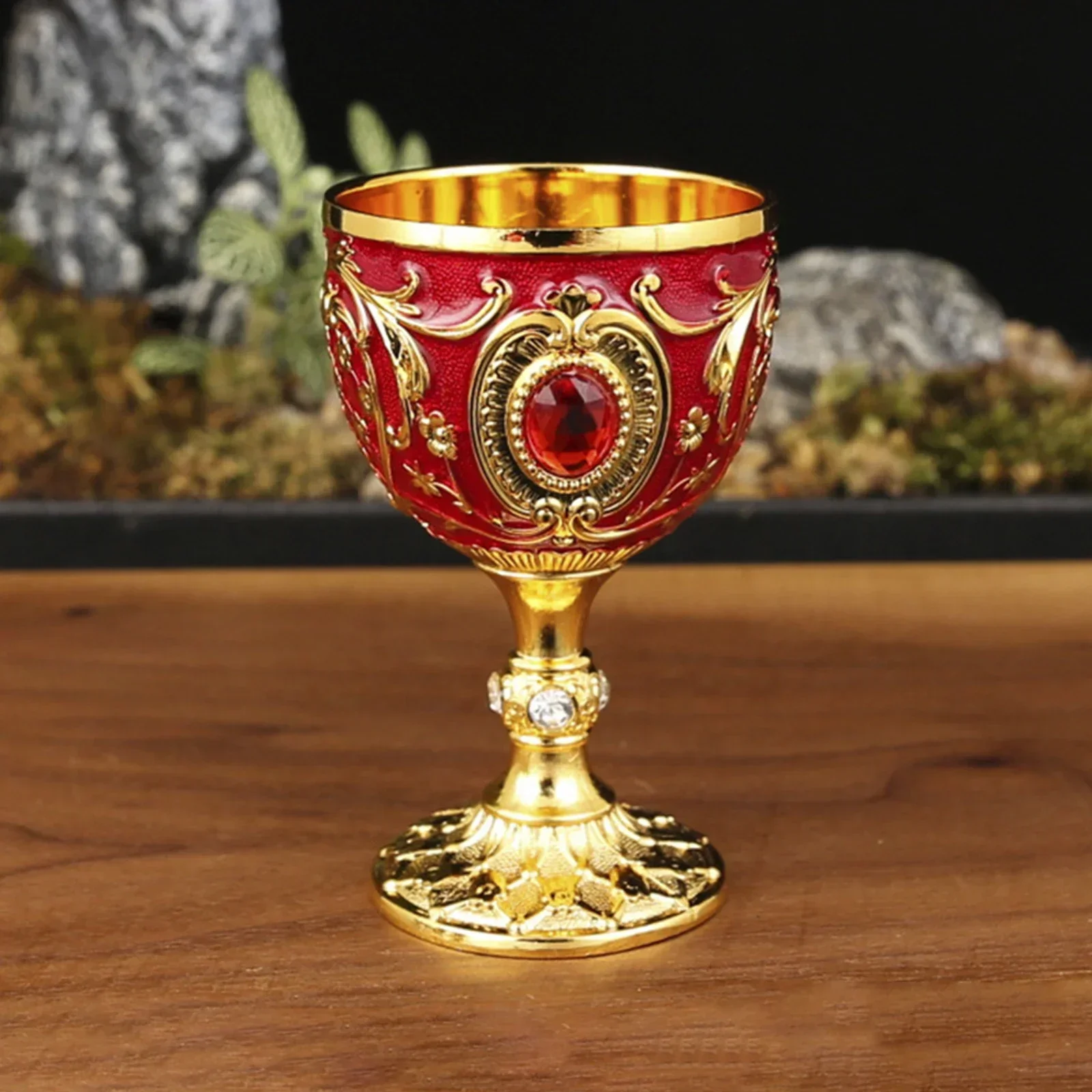 1Pc 30ml Light Luxury Goblet Embossed Wine Drink Cup Retro White Wine Chalice Communion Party Household Dining Gifts thumbnail 4
