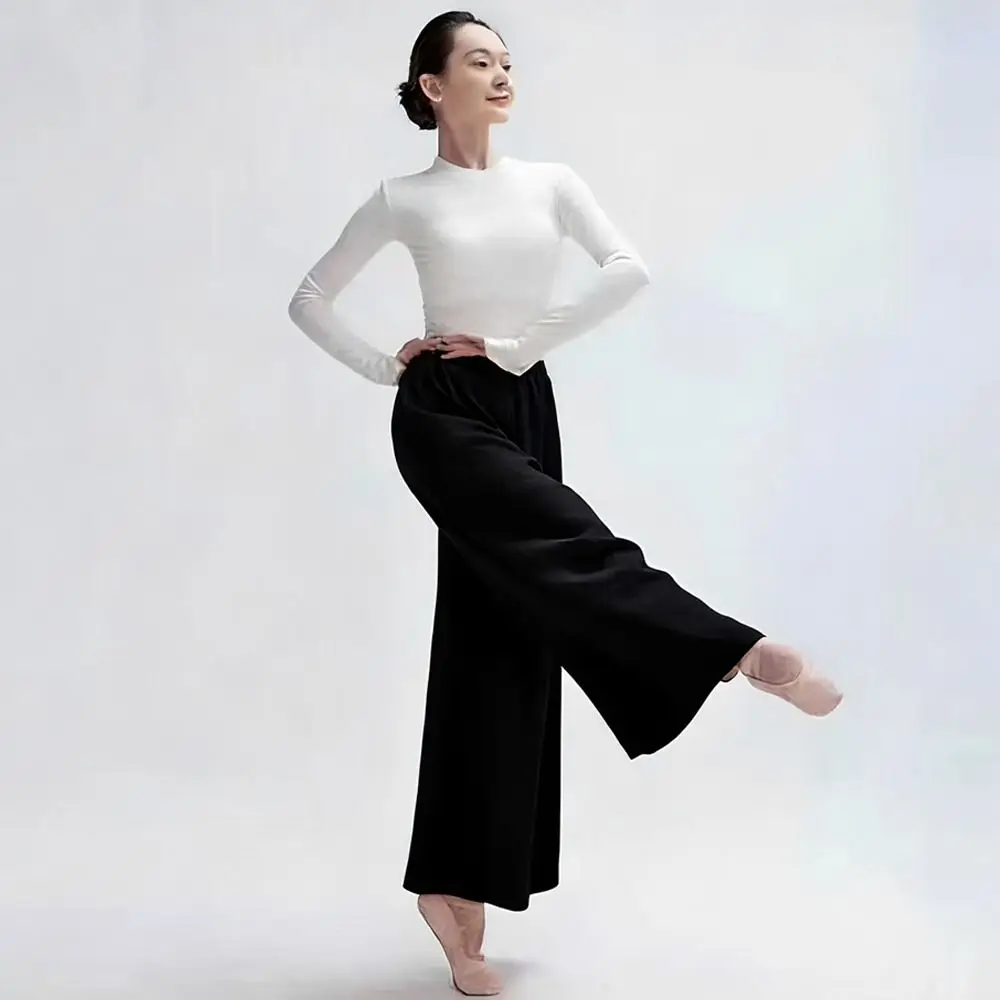 Fashion Chiffon Dance Pants Elastic Waist Elegant Wide Leg Pants Classical Dance Modern Dance Sports Pants Dance Belly Dancing thumbnail 6