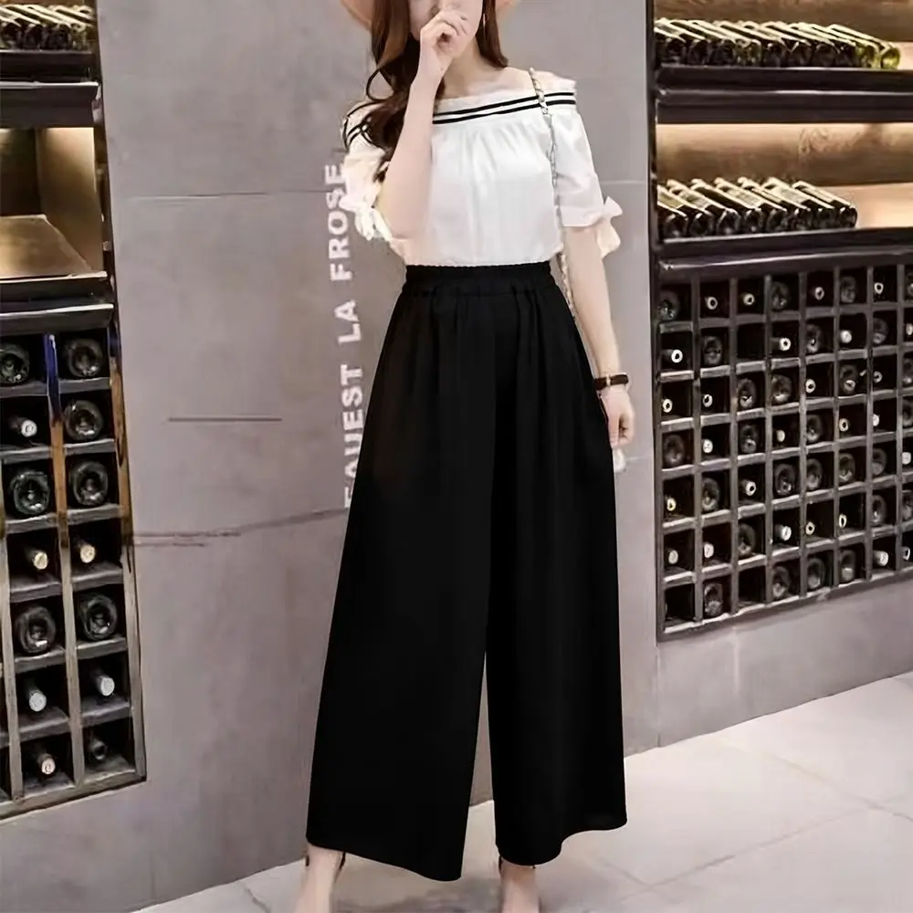 Fashion Chiffon Dance Pants Elastic Waist Elegant Wide Leg Pants Classical Dance Modern Dance Sports Pants Dance Belly Dancing thumbnail 2