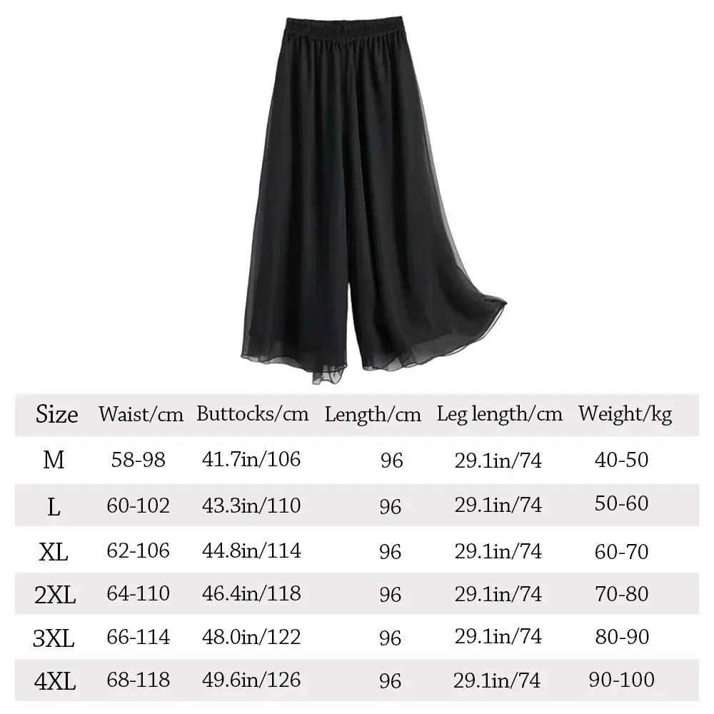 Fashion Chiffon Dance Pants Elastic Waist Elegant Wide Leg Pants Classical Dance Modern Dance Sports Pants Dance Belly Dancing thumbnail 4