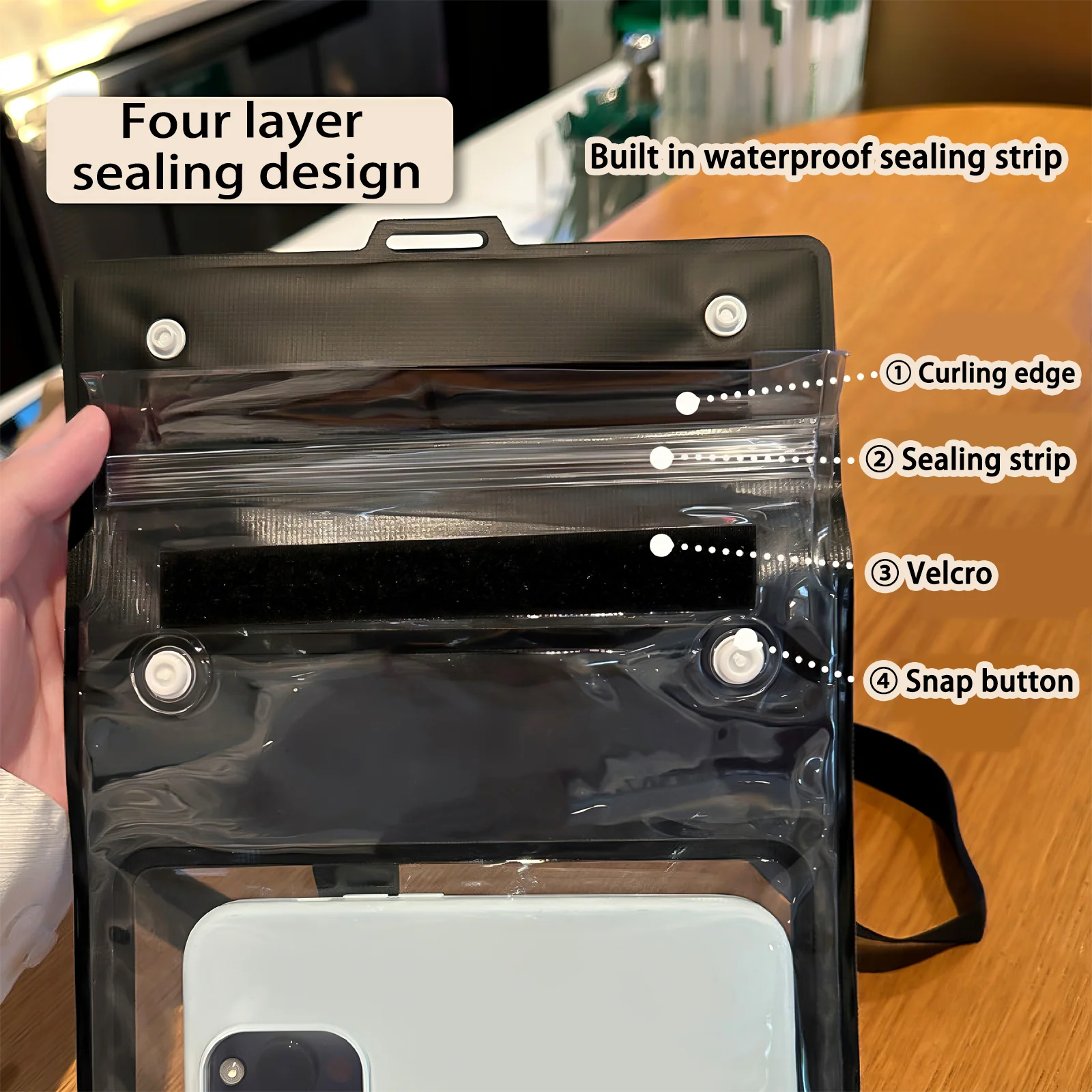 Large capacity waterproof storage phone case with touch screen suitable for photo taking, swimming, drifting, and diving storage thumbnail 6