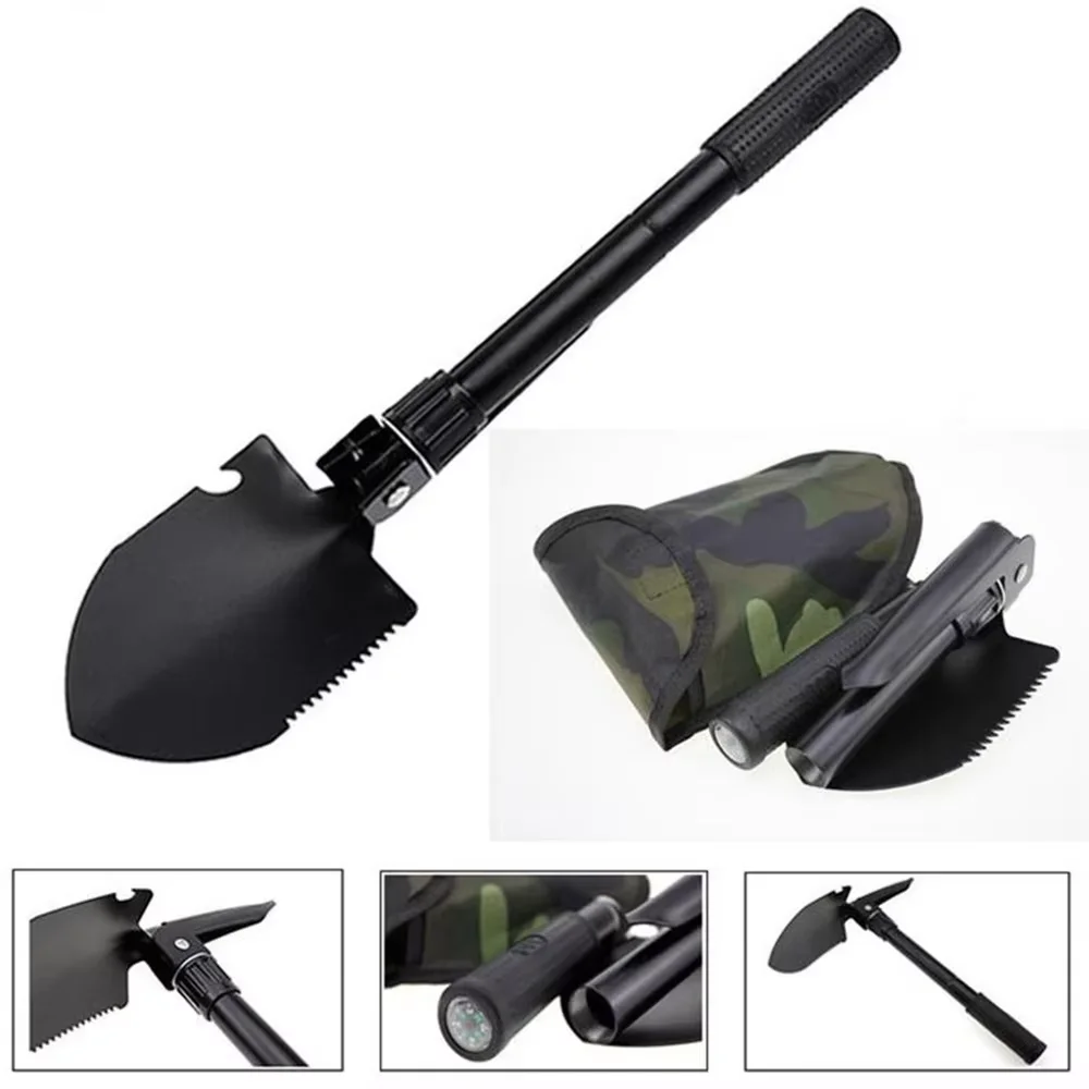 Multi-Function Foldable Shovel for Camping Hiking Gardening Snow Removal Military Survival Telescopic Durable Compact Tool thumbnail 6