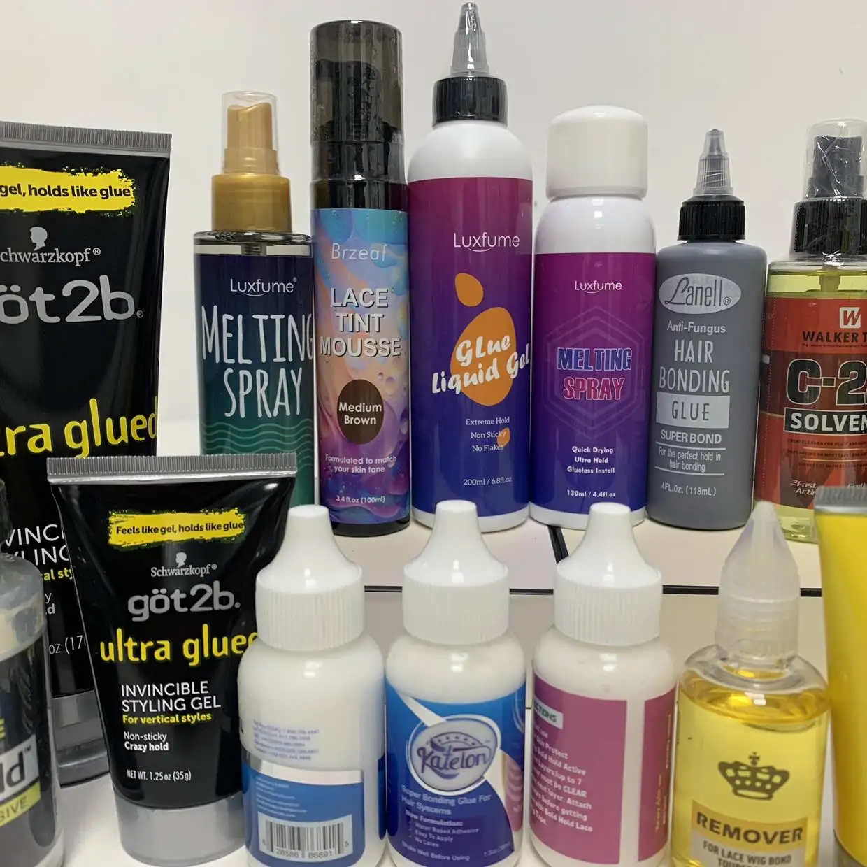 Wig Installation Kit Set Adhesive Bold Glue Remover Wax Stick Walker Tape Ultra Hold Glue Got 2b Glue Spray for hair extension