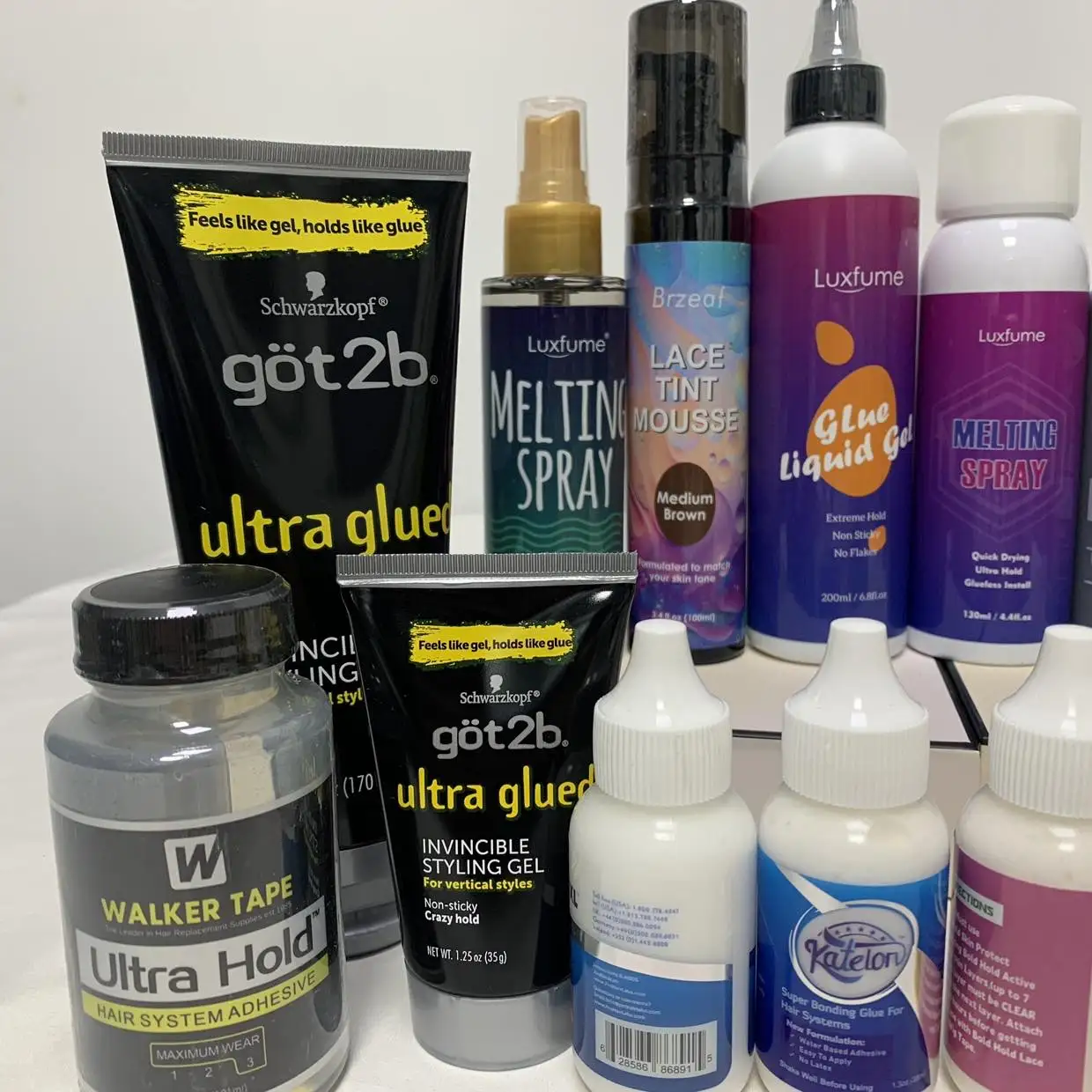 Wig Installation Kit Set Adhesive Bold Glue Remover Wax Stick Walker Tape Ultra Hold Glue Got 2b Glue Spray for hair extension thumbnail 4