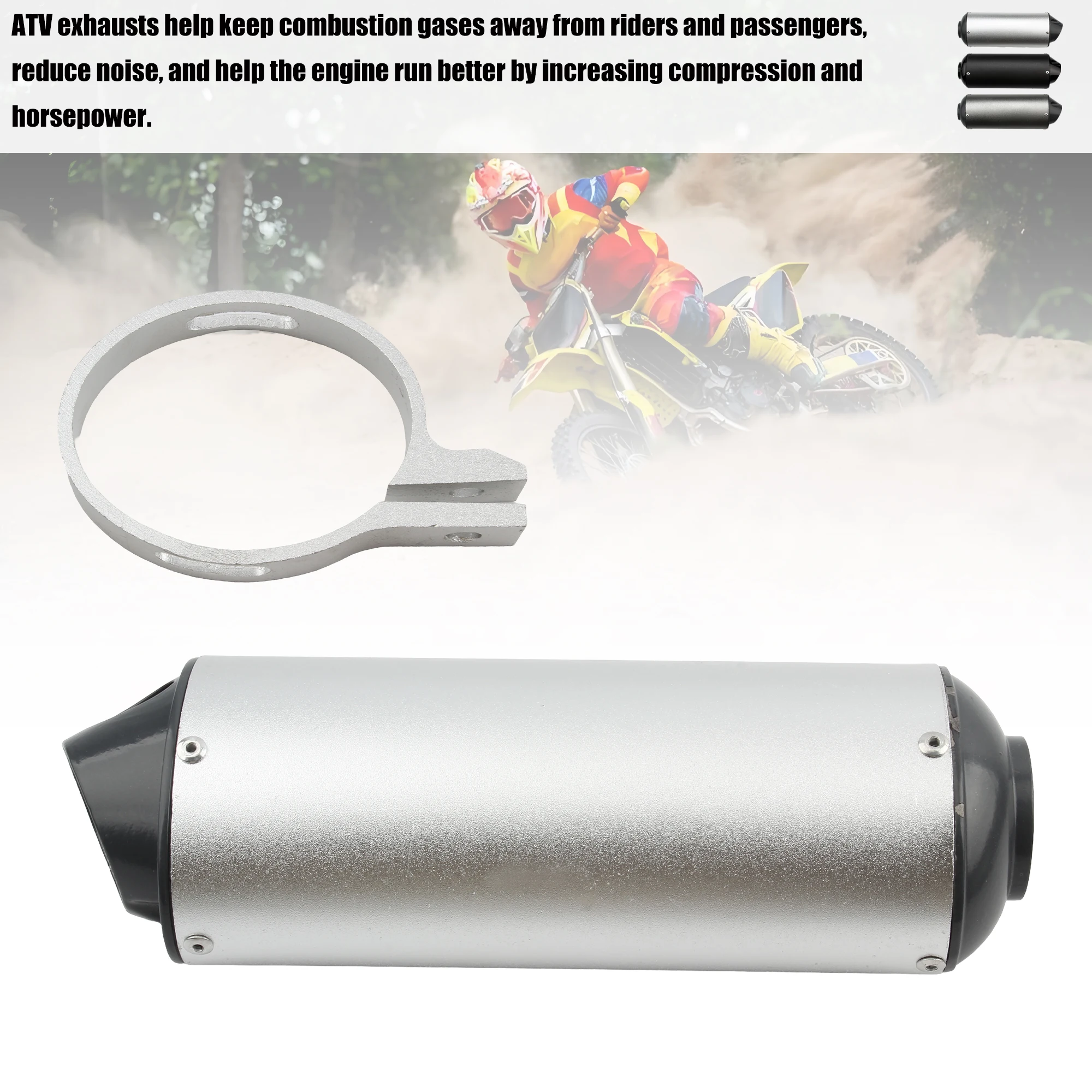 Universal Motorcycle 28mm 38mm Exhaust Pipe For 125cc 150cc 160cc For Honda Yamaha Kawasaki ATV Motocross Accessories thumbnail 2