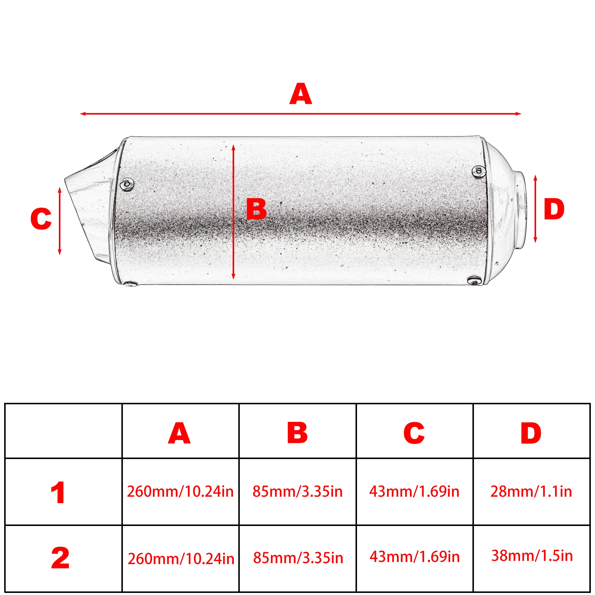Universal Motorcycle 28mm 38mm Exhaust Pipe For 125cc 150cc 160cc For Honda Yamaha Kawasaki ATV Motocross Accessories thumbnail 4