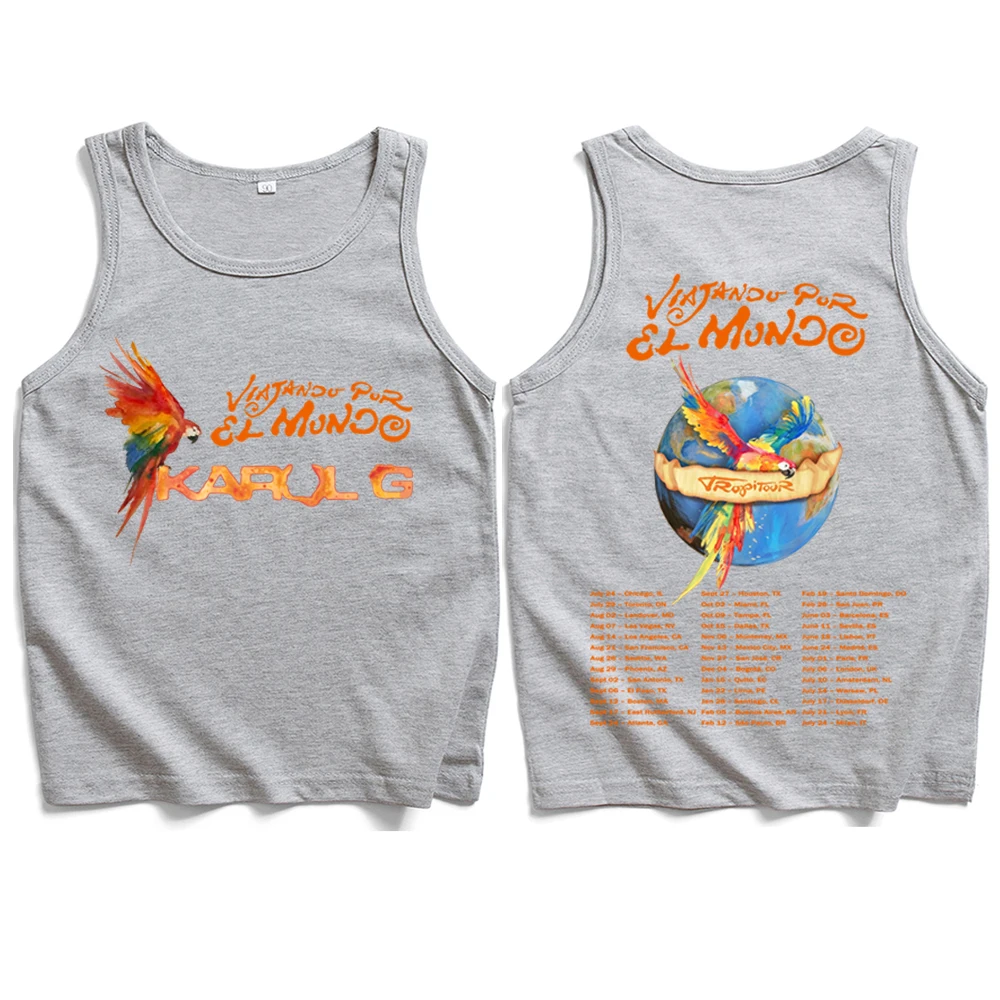Karol G Tropitour 2026 Shirt Man Woman Tank Top Cotton Summer Casual Sleeveless Vest thumbnail 5