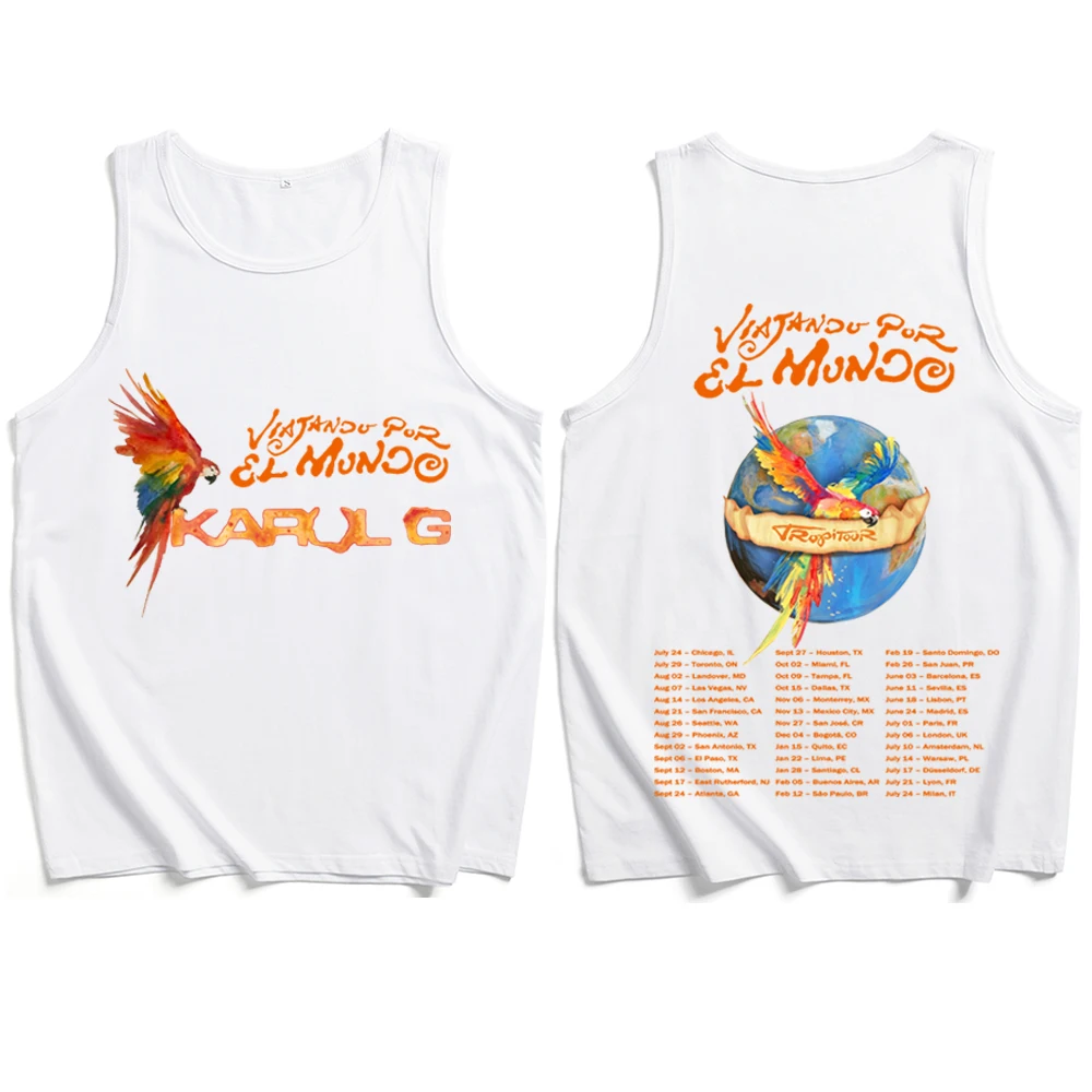 Karol G Tropitour 2026 Shirt Man Woman Tank Top Cotton Summer Casual Sleeveless Vest thumbnail 2