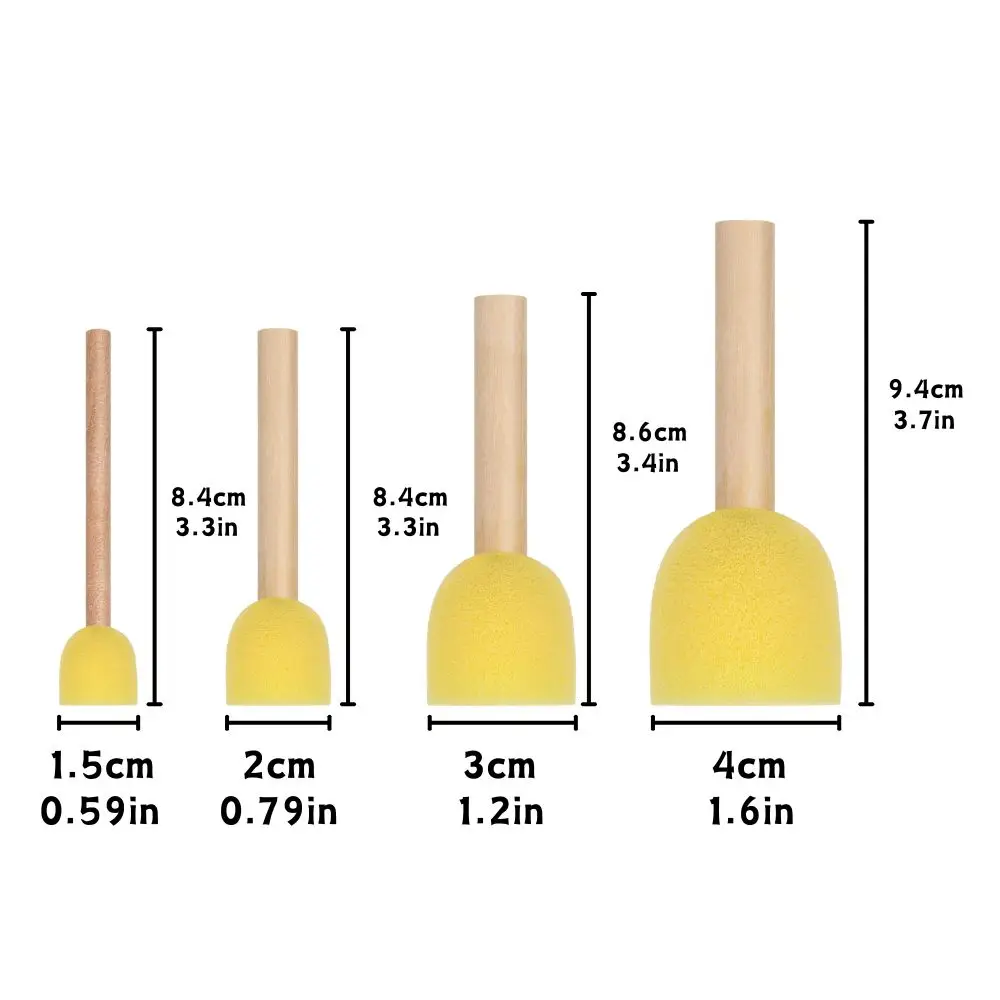 4pcs Sponge Painting Brush Set, Pattern Texture Foam Roller Brushes, DIY Art Graffiti Stamping Drawing Craft Tools YMY thumbnail 3