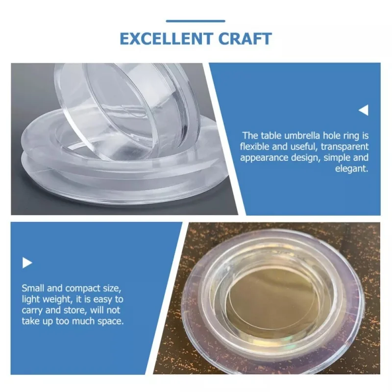 Patio Table Sunshade Silicone Clear Sun Umbrella Hole Ring With Cap Sleeve Table Hole Protector for Outdoor Garden Tools thumbnail 5