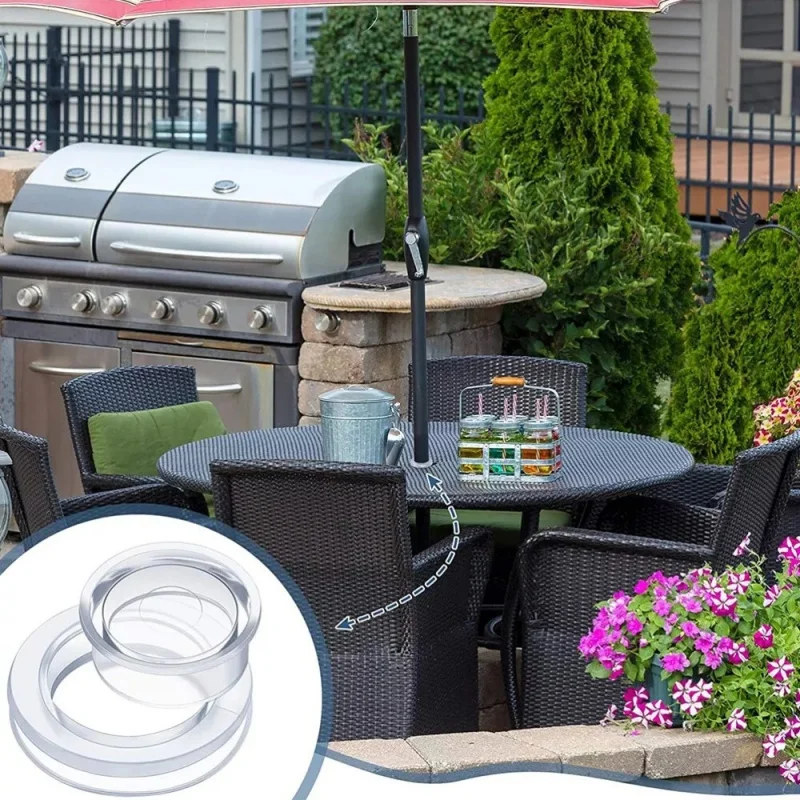 Patio Table Sunshade Silicone Clear Sun Umbrella Hole Ring With Cap Sleeve Table Hole Protector for Outdoor Garden Tools thumbnail 3