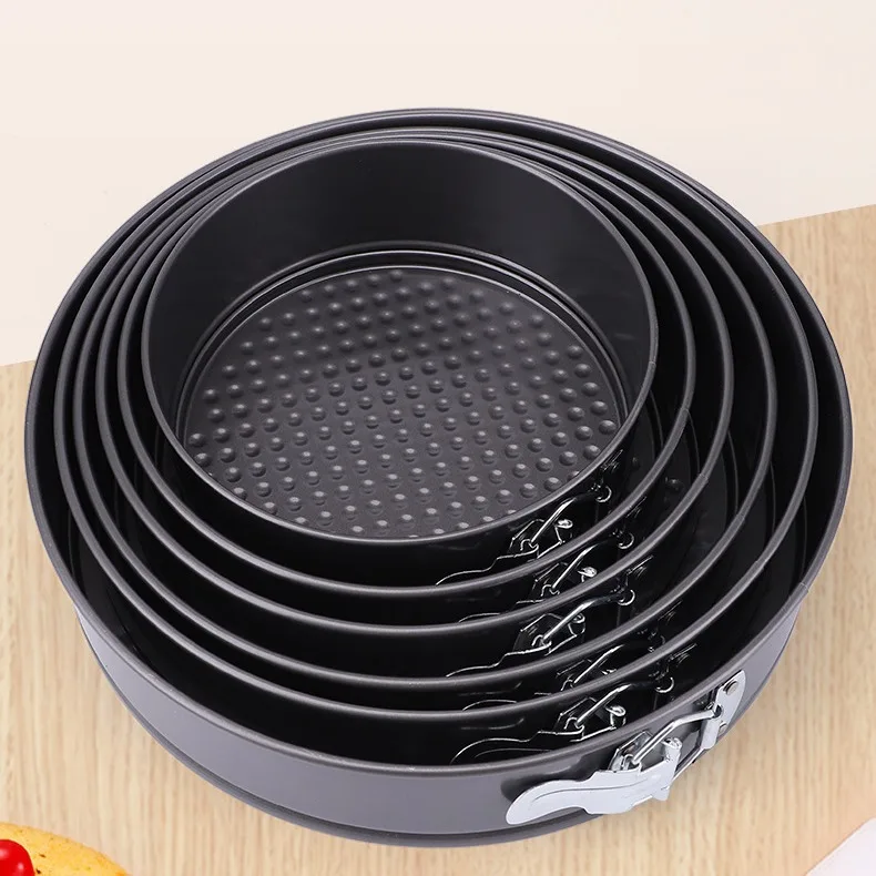 Cross-Border Non-Stick Round Baking Pan with Buckle and Removable Bottom, Round Baking Mold, Chiffon Cake Mold Set Wholesale